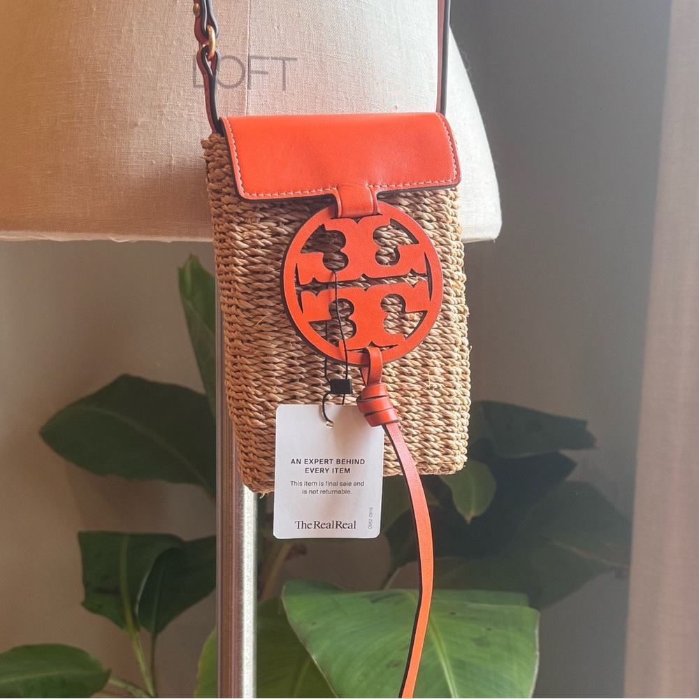 Tory Burch Orange and Tan Crossbody Bag, Pristine Condition